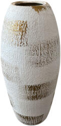 Global Store Vază decorativă din ceramică Global Store Euro, alb-auriu, H39 cm