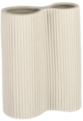 Bizzotto Vază decorativă din porțelan Bizzotto Vivy Striato Avorio S, crem, H16 cm