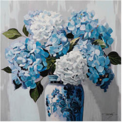 Imageland Tablou canvas cu ramă 80x80 cm, hortensii albastre, Imageland Blue Hydrangea