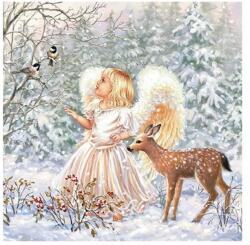 Ambiente Șervețele de masă hârtie 33x33 cm Ambiente Winter Angel, 3 straturi, 20 buc