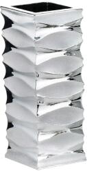 Moda Argenti Vază decorativă pătrată Moda Argenti Quadro Onde, argintiu, H 25 cm