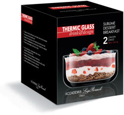 Luigi Bormioli Set 2 boluri desert din sticlă borosilicată cu perete dublu, 420 ml, Luigi Bormioli Thermic Glass Sublime Castron