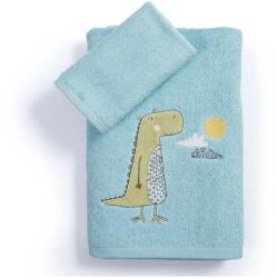 Nef Nef Homeware Set 2 prosoape de baie turcoaz pentru copii, 30x50 și 70x140 cm, 100% bumbac, Nef-Nef Dino Dragon Time Prosop