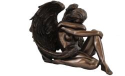 Italfama Statueta Italfama Inger Feminin Asezat bronz antichizat, H12 cm