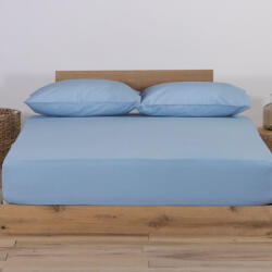 Nef Nef Homeware Cearceaf pat cu elastic 180x200 cm bumbac King Size Nef-Nef Jersey albastru deschis