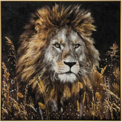 Imageland Tablou cu animale mare 102.5x102.5 cm, cap de leu pe canvas, Imageland Lion King