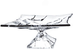 Bohemia Jihlava 1845 Platou servire pătrat cu picior, cristal Bohemia Sydney transparent 30, 5 cm Tava