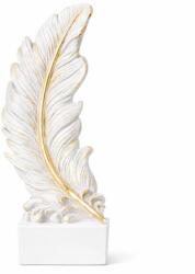 Deco Dekoratif Decoratiune Deco pana alb-auriu, H31 cm