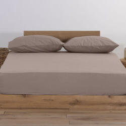Nef Nef Homeware Cearceaf pat cu elastic 180x200 cm bumbac Jersey Nef-Nef mocca
