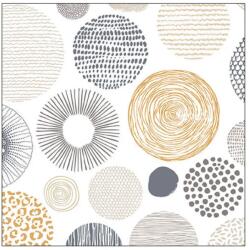 Ambiente Șervețele de masă din hârtie 33x33 cm Circles textures Ambiente FSC, 20 buc