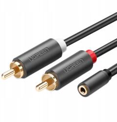 UGREEN AV102 Kábel 2x Rca (Cinch) jack 3.5 mm 0, 25m (fekete) (AV102)
