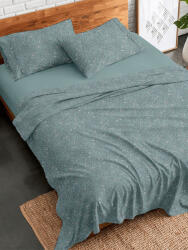 Palatex Set Cearșafuri Flanel cu Elastic 170x205+30cm. Stepp 1950533 Samoan Aqua 4buc (1950533)