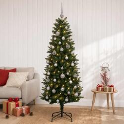  Brad de Crăciun artificial cu globuri 120 cm 150 LED-uri (3466019-3466019)