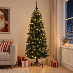  Brad de Crăciun artificial cu globuri 180 cm 300 LED-uri (3466480-3466480)