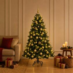 Brad de Crăciun artificial cu glob 150 cm 150 LED-uri Alb cald (3465664-3465664)