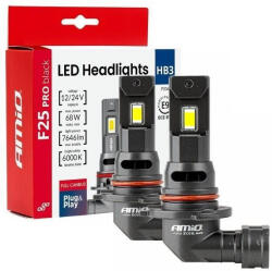 AMiO Lămpi Auto și Motocicletă HB3 Canbus LED 6000K Alb Rece 12-24V 68W 2 Bucăți 04722 (04722)