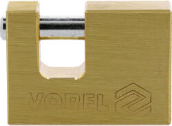 VOREL Lakat sárgaréz testtel, csapos zárral, 50 mm, 3 kulccsal (77210) (VO-77210)