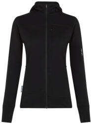 icebreaker W M 300 Descender LS Zip Hoodie női funkcionális pulóver S / fekete/szürke