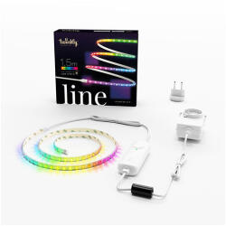 Twinkly line - LED szalag - Okos dekorfény - 100 db LED - 1, 5 m - RGB szín - Programozható - Fehér kábel - Kezdő szett (TWL100STW_WEU)
