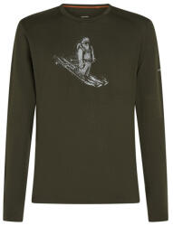 Icebreaker Men Merino 200 Oasis LS Crewe SkiingYeti férfi funkcionális póló M / sötétzöld