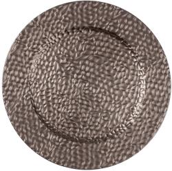 IRIS QX 676554 Műanyag tálca 33cm bőr hatású arany (676554)