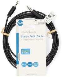 Nedis CAGL22000BK30 sztereo audio kábel, 3, 5 mm jack dugó - 3, 5 mm jack dugó, 3m (CAGL22000BK30) - elvo