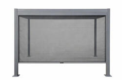  Pergola oldalfal, sötétszürke, 300 × 250 cm, alumínium szerkezet, poliészter és PVC árnyékolóval, kézi működtetés, bioklimatikus pergolához (3EXN9018)