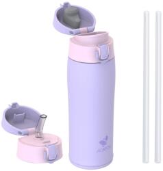 AORIN Rozsdamentes Acél Termosz Ivópalack 500 ml, Dupla Falú, Szivárgásmentes, BPA-mentes, 2 Fedéllel, Sport, Iskola, Outdoor