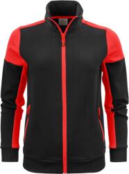 Printer PRIME SWEATER FULL ZIP / Hanorac cu fermoar și guler înalt pentru femei - negru/roșu XL (61206281404)