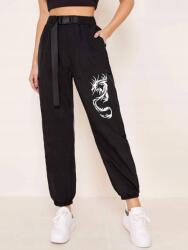 Shein Fekete Nadrág Casual Print 8UQ B20__XS
