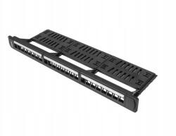 Lanberg Patch panel üres Lanberg PPKS-1124-B 24 port 1U 19" modul rendszerezővel (PPKS-1124-B)