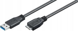 MicroConnect Usb 3.0, A-b Micro, 1m Usb kábel Usb A Micro-USB B Fekete (USB 3.0, A-B Micro, 1m)