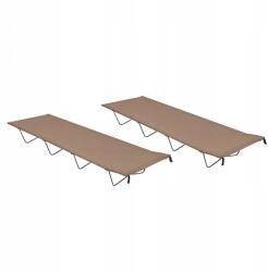  Tábori ágyak, 2 db, 180x60x19 cm, szövet és acél, taupe szín (312487)