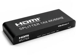 Qoltec aktív HDMI-elosztó 1×4, 4K/60 Hz, 6 Gb/s (51799)
