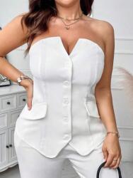 Shein Fehér Gombos Felső E0G B20__50