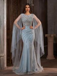 Shein Kék Maxi Ruha Díszítéssel S09__S - allegro - 41 900 Ft