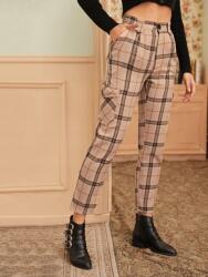 Shein Bézs Kockás Nadrág Lhh B20__S