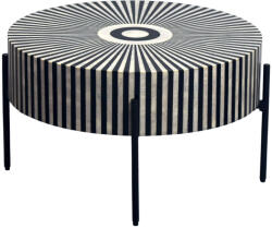 Invicta interior Masuta de cafea HARMONY NATURE cu incrustari din os, 65 cm, negru-alb (48096) Masa de cafea