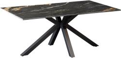 Invicta interior Masuta de cafea GALAXIE 100 cm cu cadru in forma de stea, ceramica neagra cu nisip auriu (46902) Masa de cafea
