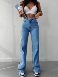 Shein Kék Farmer Nadrág Egyenes Szárú Zsebek Ogz S06__M