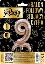 Go Party Álló fólia lufi 9 rózsaarany 81cm