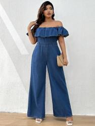 Shein Kék Nyitott Vállú Overál S06__48