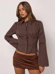 Shein Barna Csíkos Mintás Ing S06__M