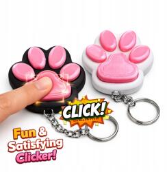  Stresszoldó kulcstartó Clicker Mancs - kattanó gomb 6x6 cm - szenzoros