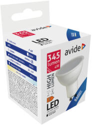Avide LED Spot Alu+plastic, 4W, GU10, CW, 6400K, hideg fehér, 345 lumen (A1845)