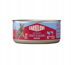 CARNILOVE Cat Can Pate Nedves macskaeledel Kittens Pulyka Lazac 85g