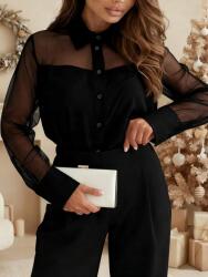 Shein Fekete Hálós Ing 9NO S06__S