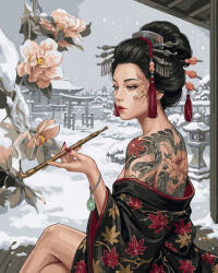 iPicasso Set pictura pe numere, cu sasiu, Frumusete din Japonia, 40x50 cm (PC40501549)