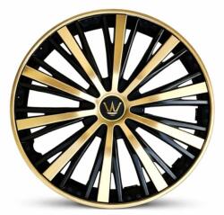  Set 4 capace roti VELAR Monarch Gold/Black, design multi-spoke Premium, ABS rezistent, Universal, pentru jante R15 (AVX-T130126-5) - mobiplaza