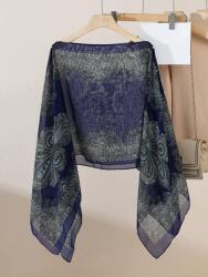 Shein Kék Mintás Sál S07__